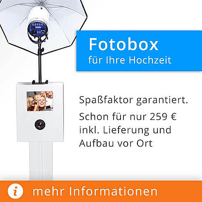 Spaßfaktor garantiert mit unserer Photobooth auf Ihrer Hochzeit. Fotobox