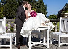 Hochzeitsfotograf beim Fotoshooting auf Villa Hügel in Essen Hochzeitsfoto auf Villa Hügel