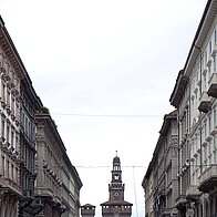 Via Dante und das Castello Sforzesco