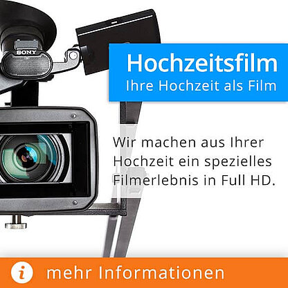 Wir erstellen für Sie ein Hochzeitsfilm von Ihrer Hochzeit in bester Qualität. Hochzeitsfilm