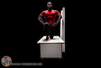 Sportbereich mit männlichen Modell