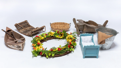 Foto von unseren Requisiten für Newborn Baby Shootings in der Premium Kategorie Requisiten Set 1