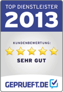 Auszeichnung zum Top Dienstleister 2013 Top Dienstleister 2013